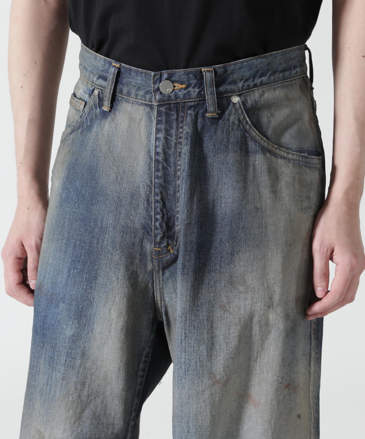 ANCELLM/アンセルム/AGING MIDDLE STRAIGHT 5P DENIM/ANC-PT121-A