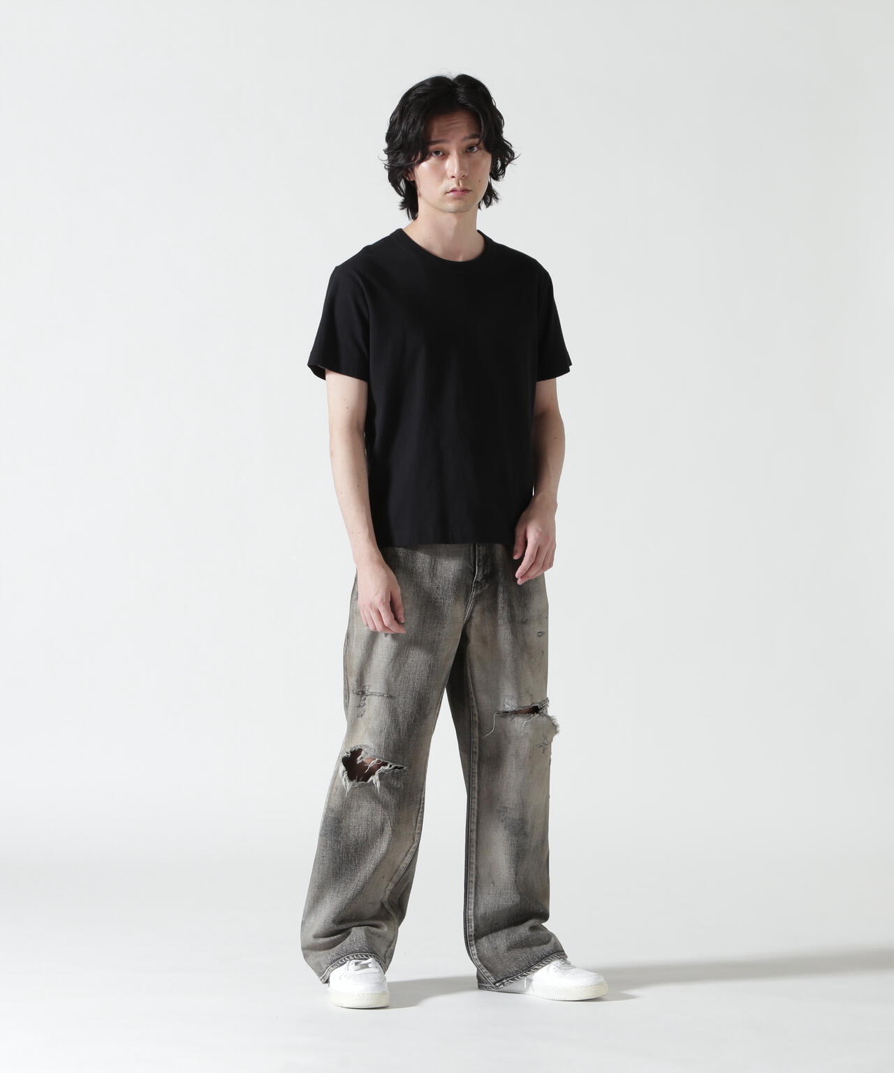 ANCELLM/アンセルム/CRASH MIDDLE STRAIGHT 5P DENIM/ANC-PT121-B