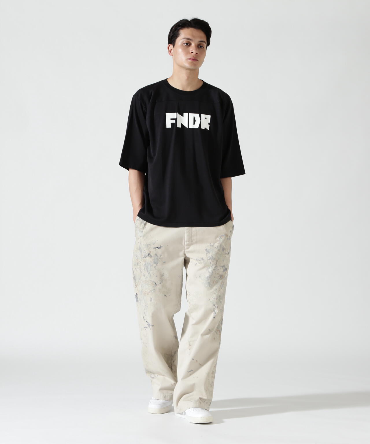 FOUNDOUR/ファウンダ/COTTON RAYON FOOTBALL TEE
