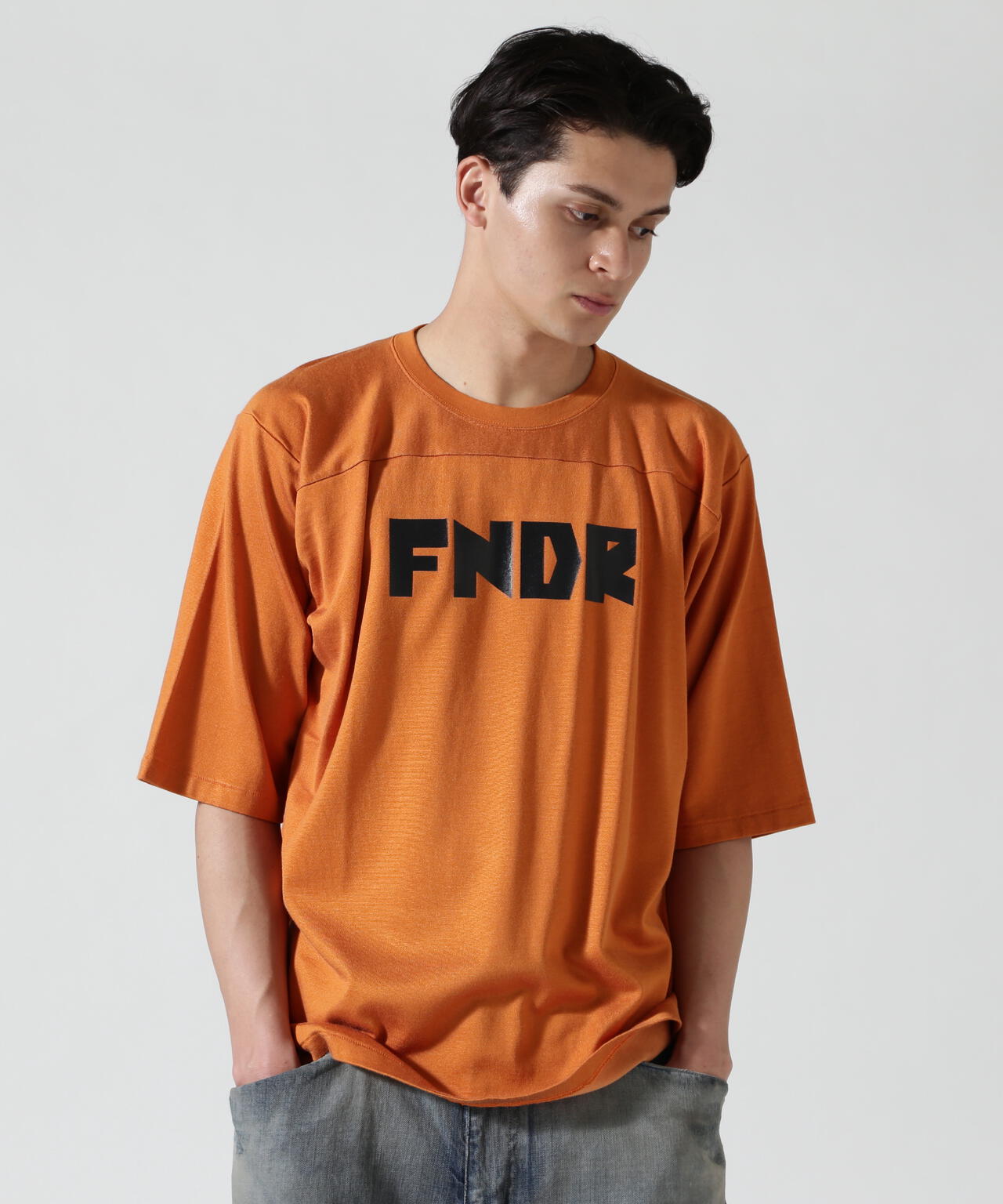 FOUNDOUR/ファウンダ/COTTON RAYON FOOTBALL TEE