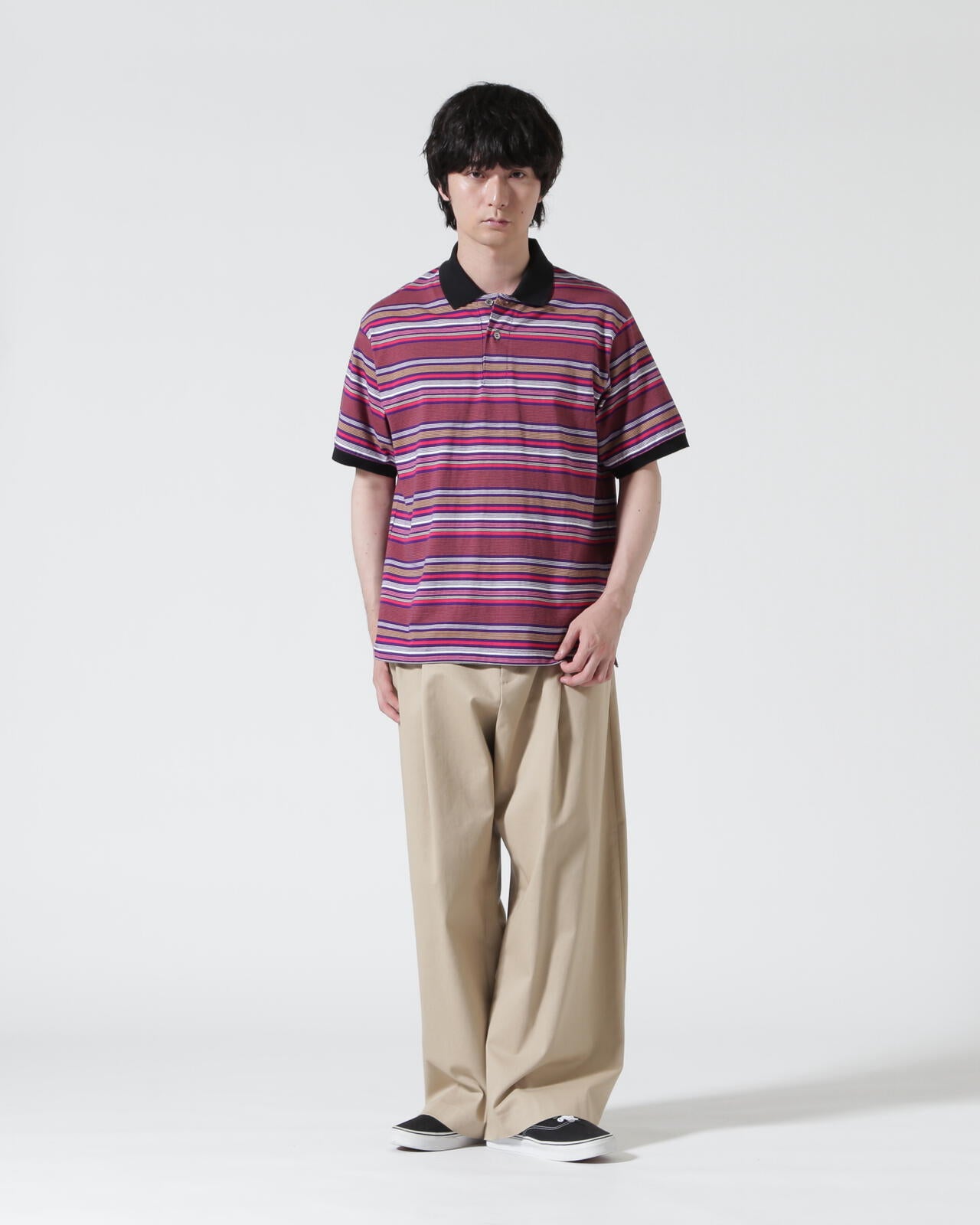 The Make Happy Studio/ザメイクハッピーストゥディオ/BODER POLO SHIRTS