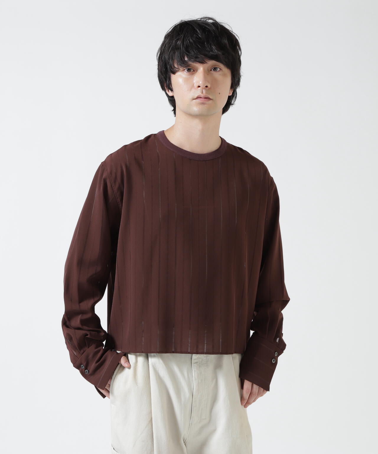 Toironier/トワロニエ/No Collar Back Zip Shirts