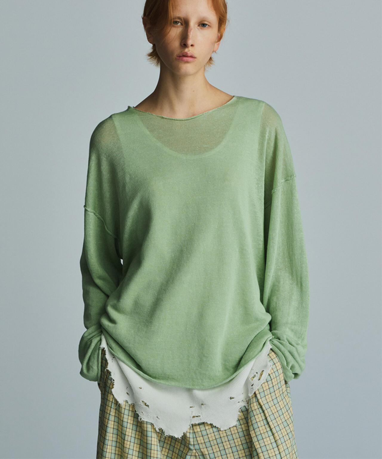 ANCELLM×GARDEN/アンセルム×ガーデン/INSIDE-CUT LINEN KNIT EX/ANC-GRD-KN01