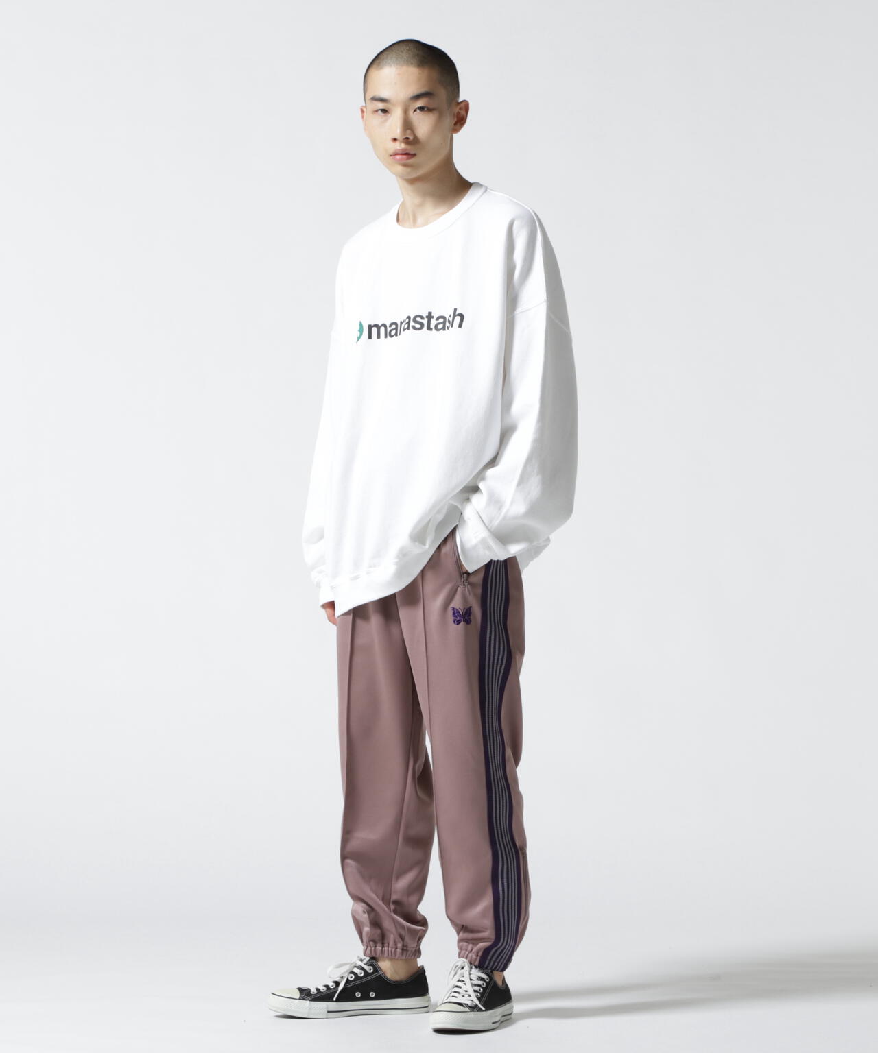 MANASTASH/マナスタッシュ/StackLogo CrewneckSweat/グラフィックプリントクルーネックスウェット
