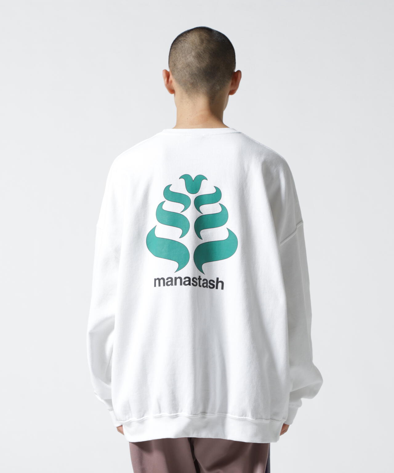 MANASTASH/マナスタッシュ/StackLogo CrewneckSweat/グラフィックプリントクルーネックスウェット