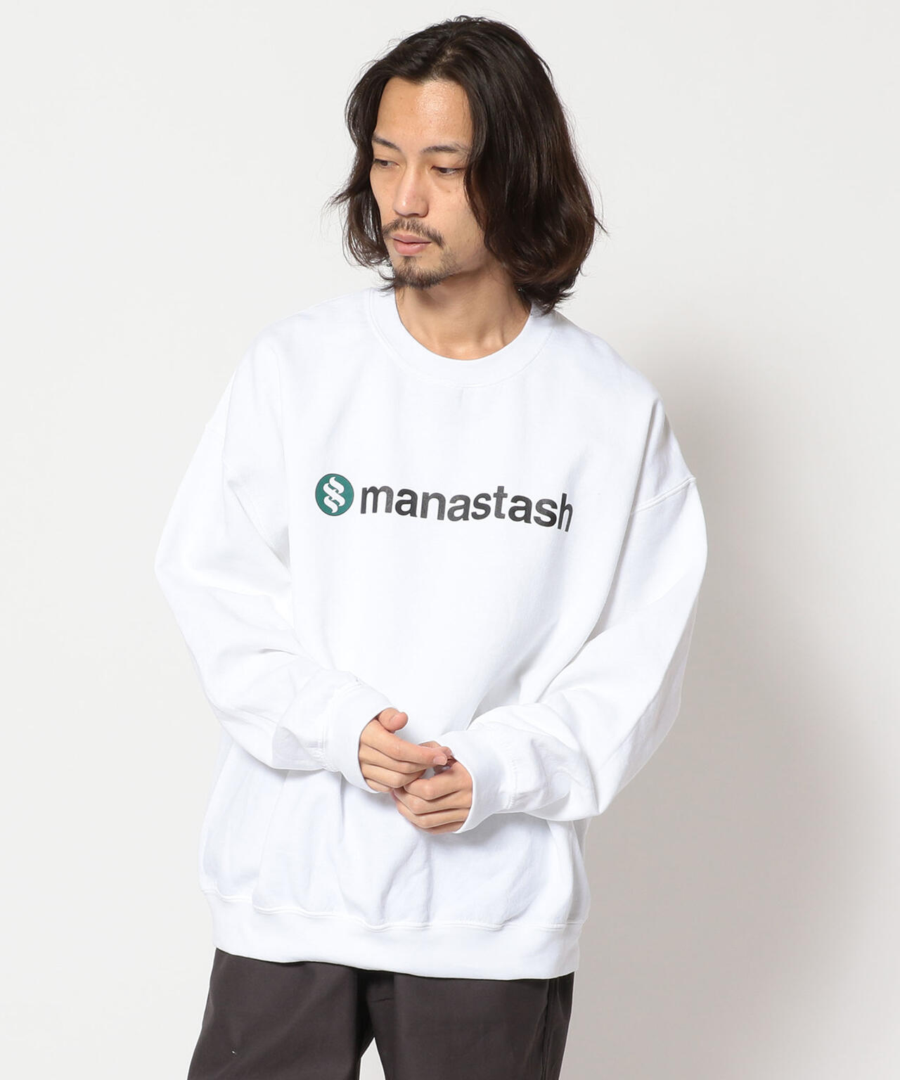MANASTASH/マナスタッシュ/StackLogo CrewneckSweat/グラフィックプリントクルーネックスウェット
