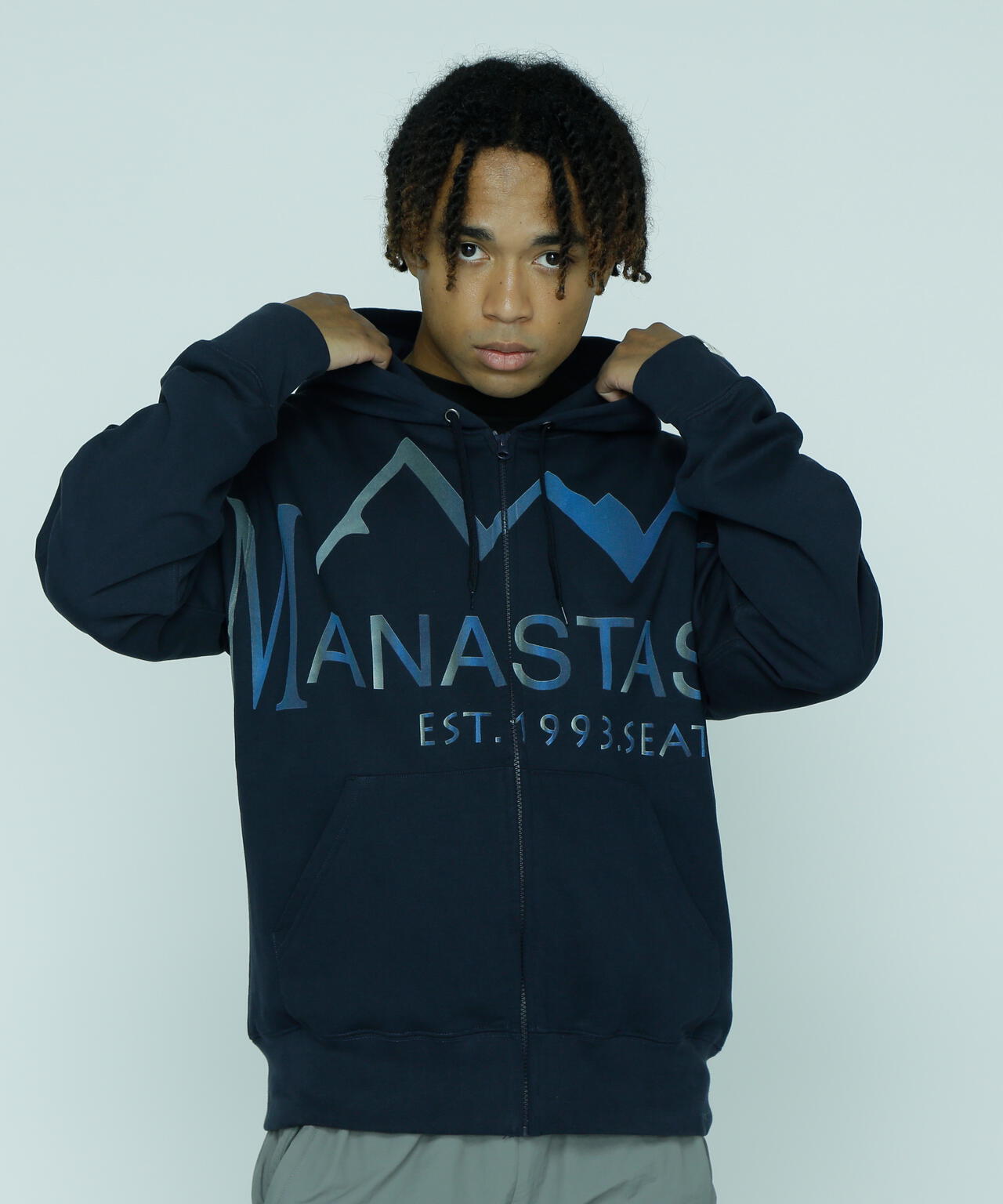 MANASTASH/マナスタッシュ/LARGE LOGO FULL ZIP HOODIE