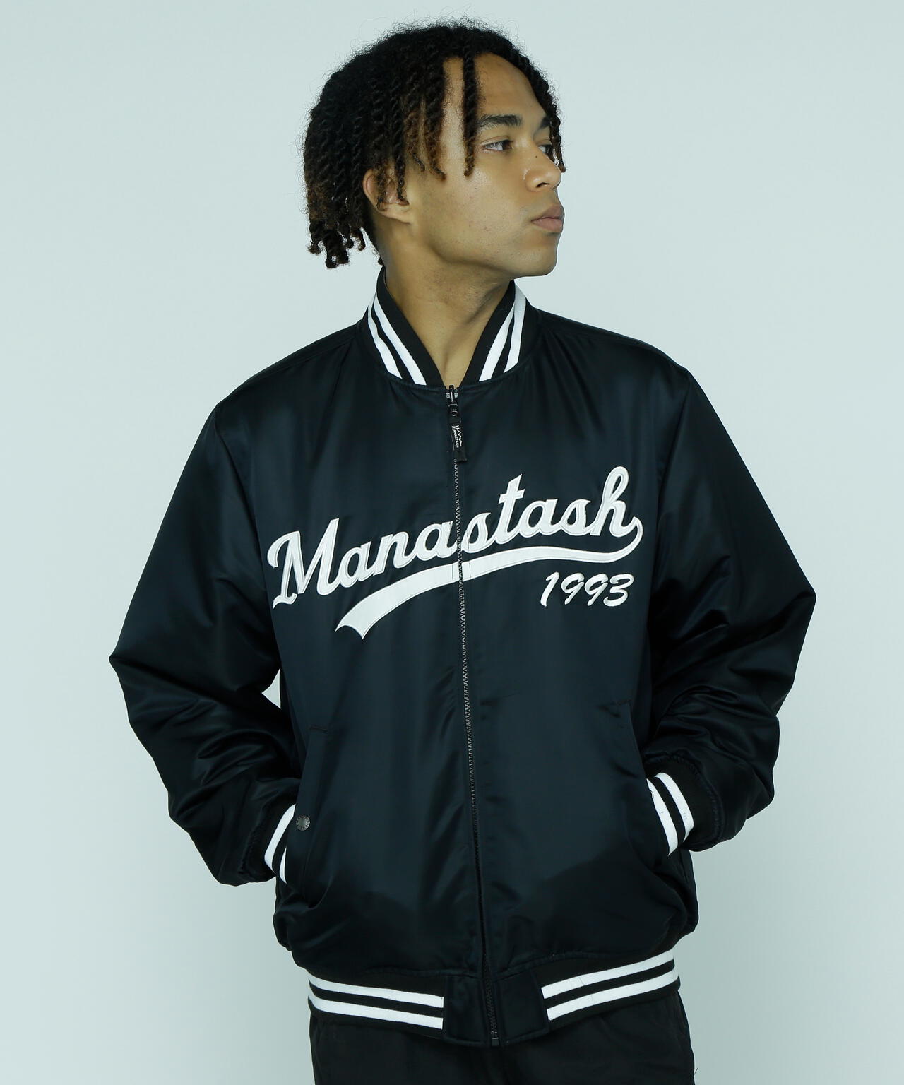 MANASTASH/REVERSIBLE NYLON VARSITY JACKET