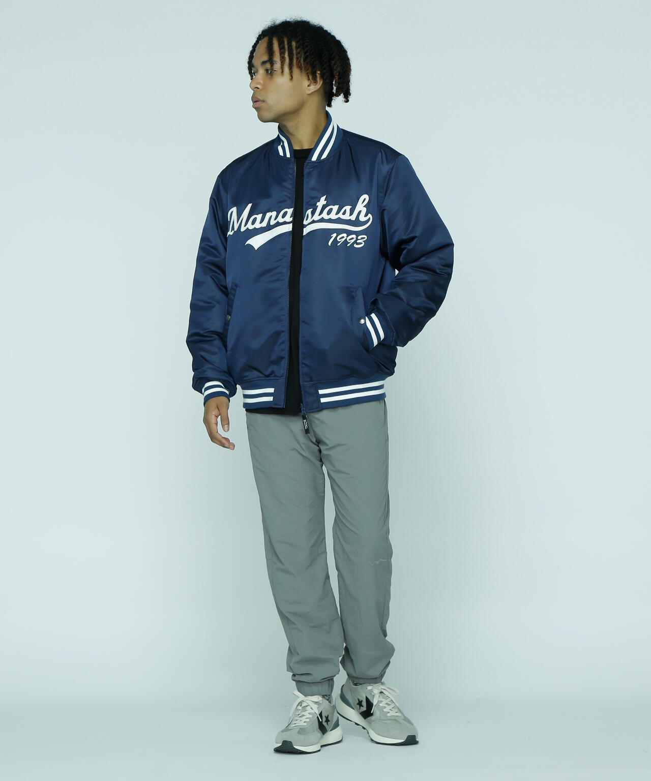 MANASTASH/REVERSIBLE NYLON VARSITY JACKET