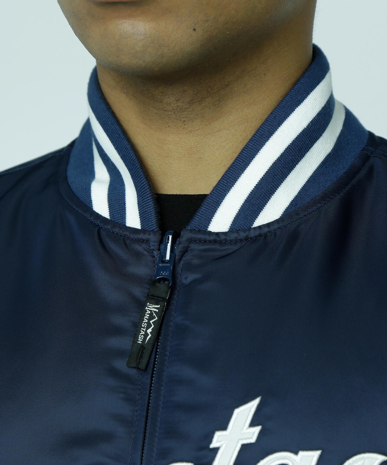 MANASTASH/REVERSIBLE NYLON VARSITY JACKET