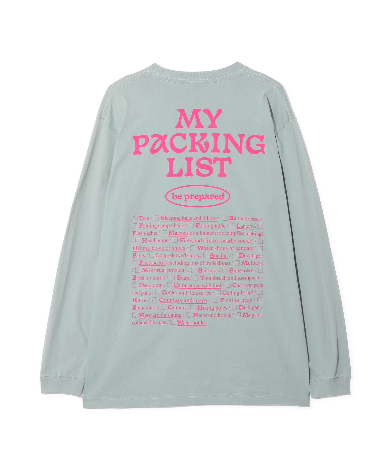 MANASTASH/マナスタッシュ/ L/S TEE BE PREPARED