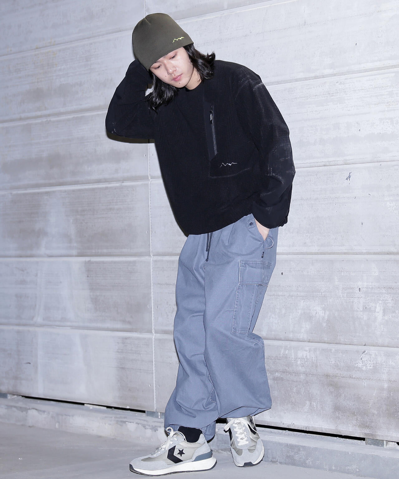 MANASTASH/マナスタッシュ/GRID FLEECE CREW