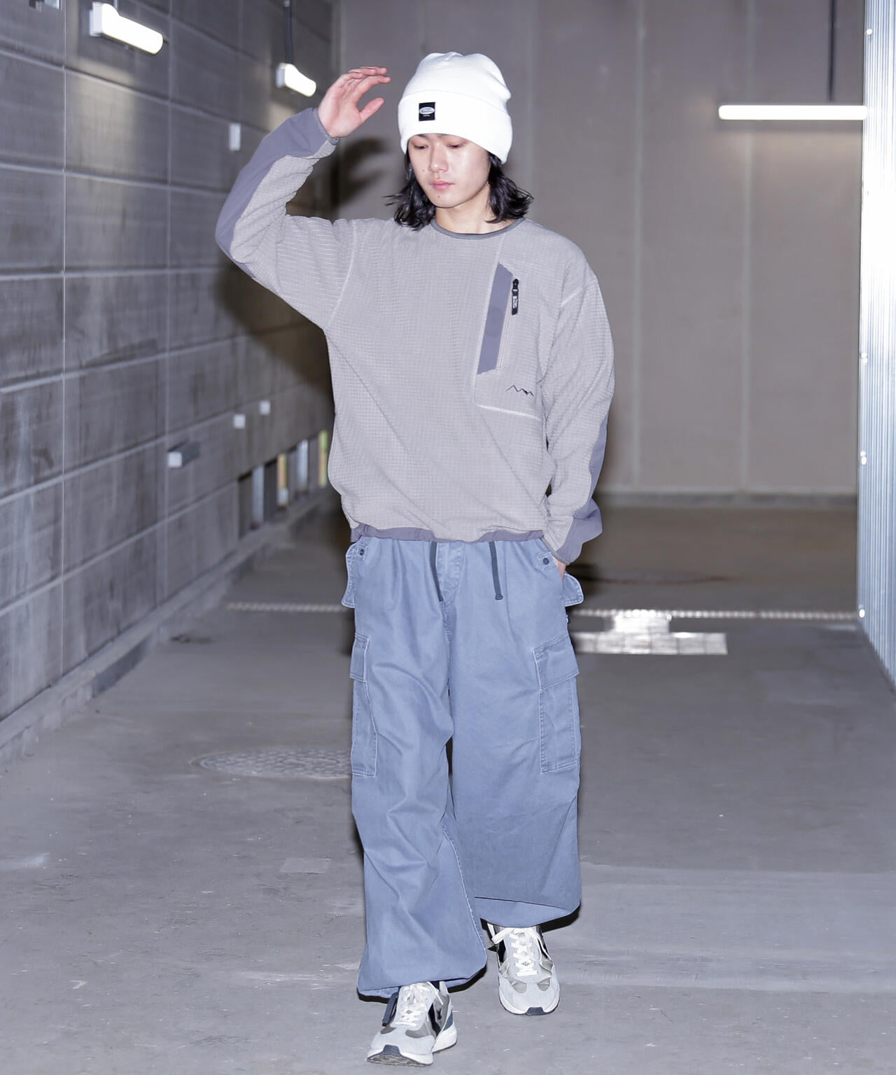MANASTASH/マナスタッシュ/GRID FLEECE CREW