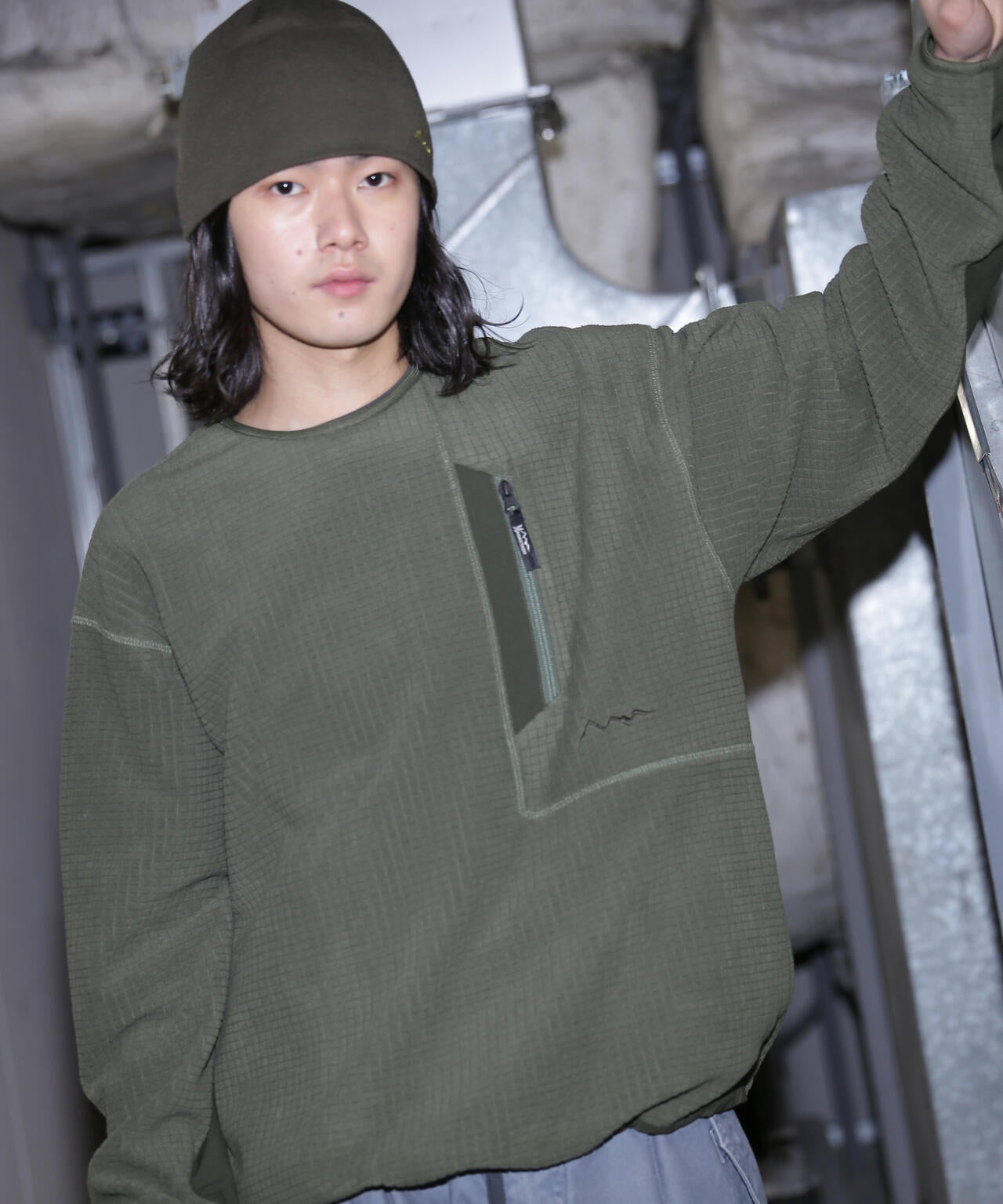 MANASTASH/マナスタッシュ/GRID FLEECE CREW