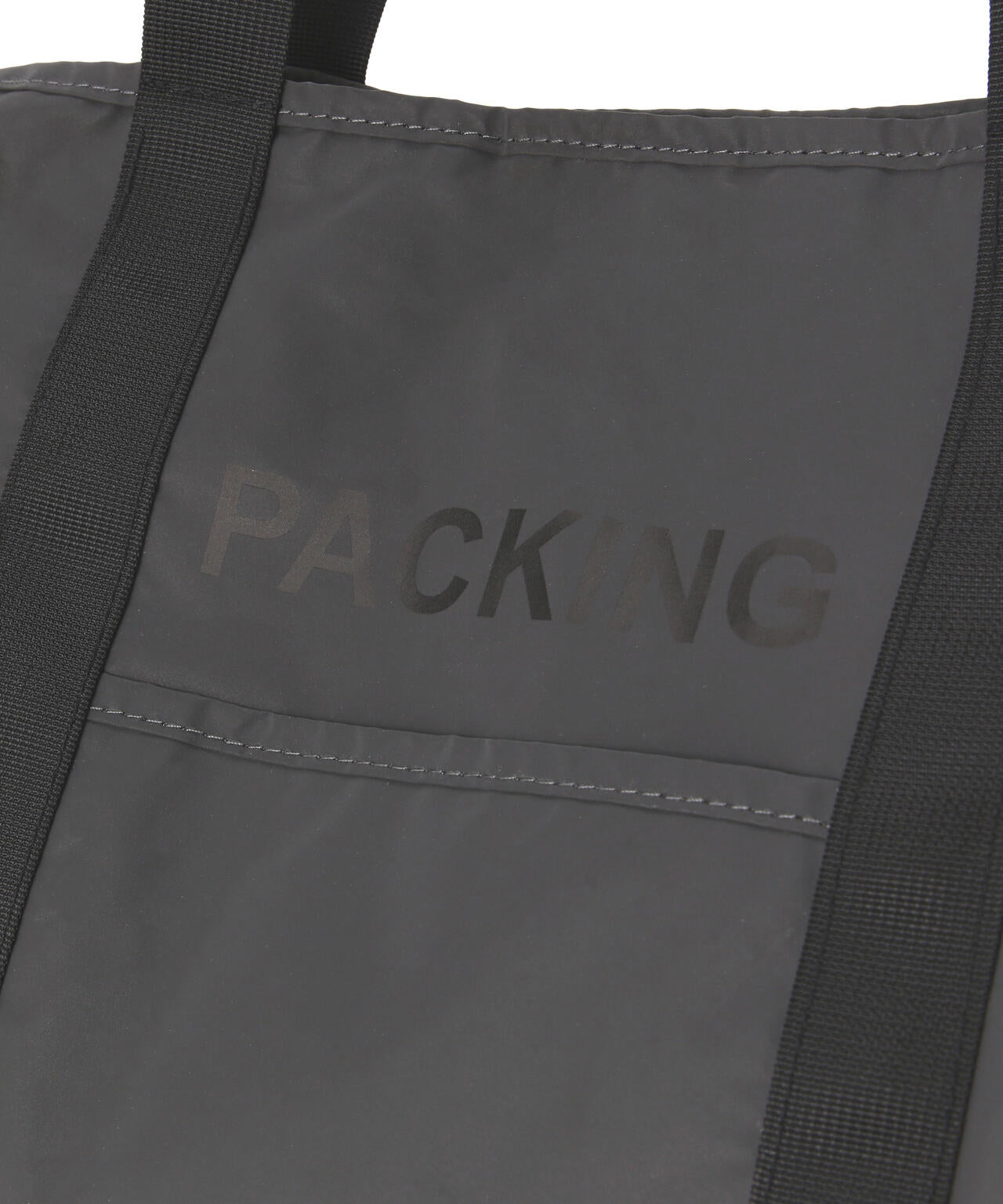 PACKING/パッキング/BLACK REFLECTIVE TOTE/リフレクティブトートバッグ