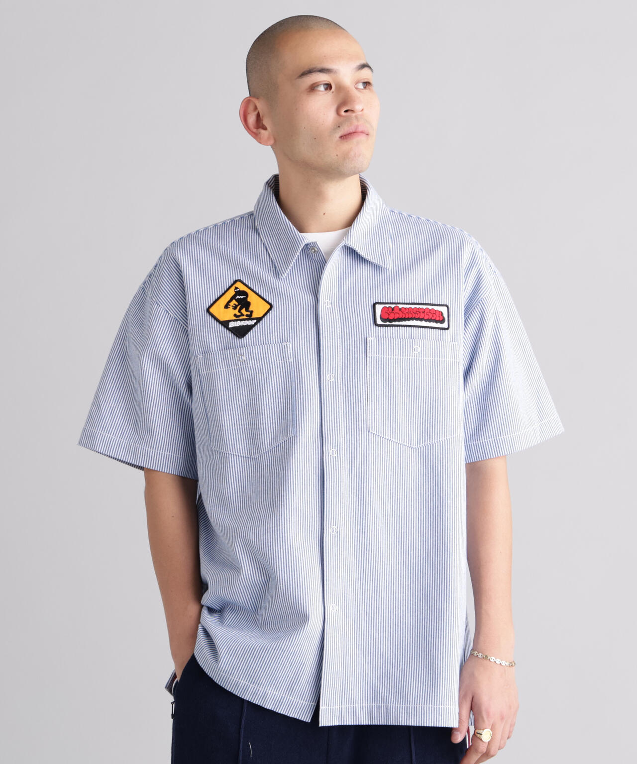 MANASTASH/マナスタッシュ/PATCHED LOGO WORK SHIRT