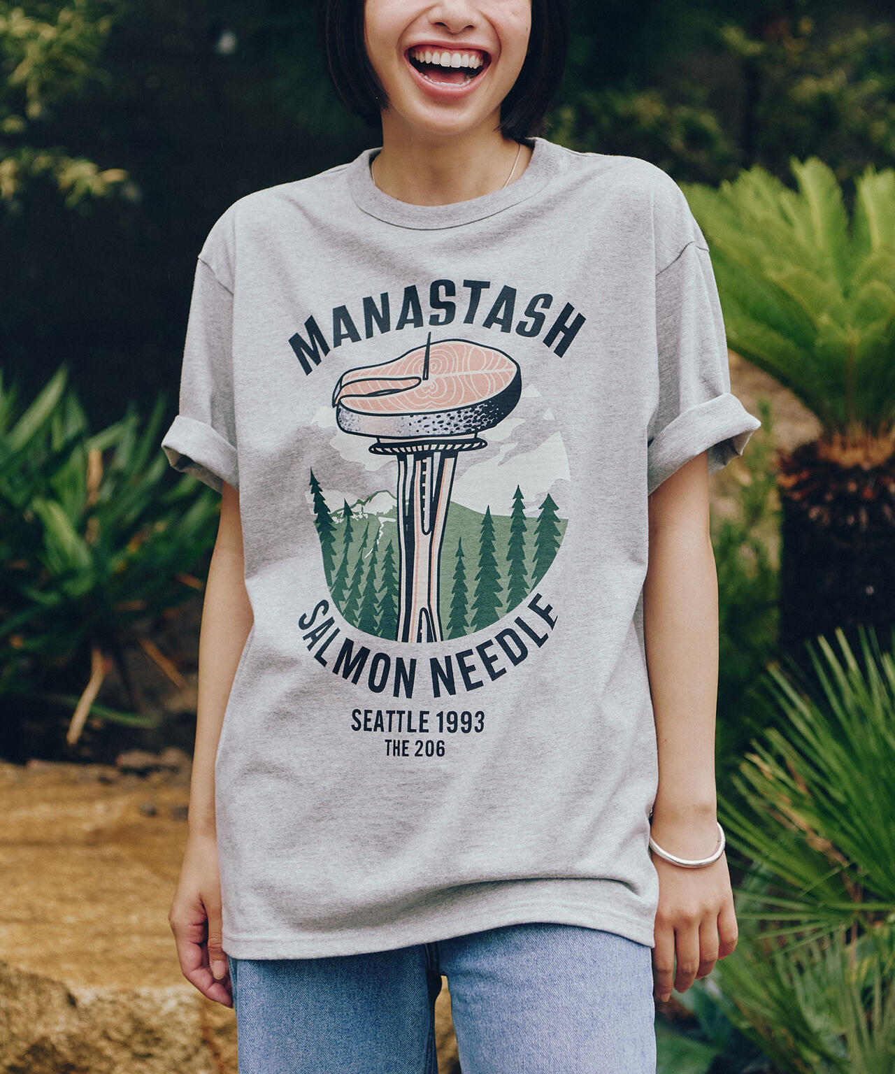 MANASTASH/マナスタッシュ/SALMON NEEDLE TEE