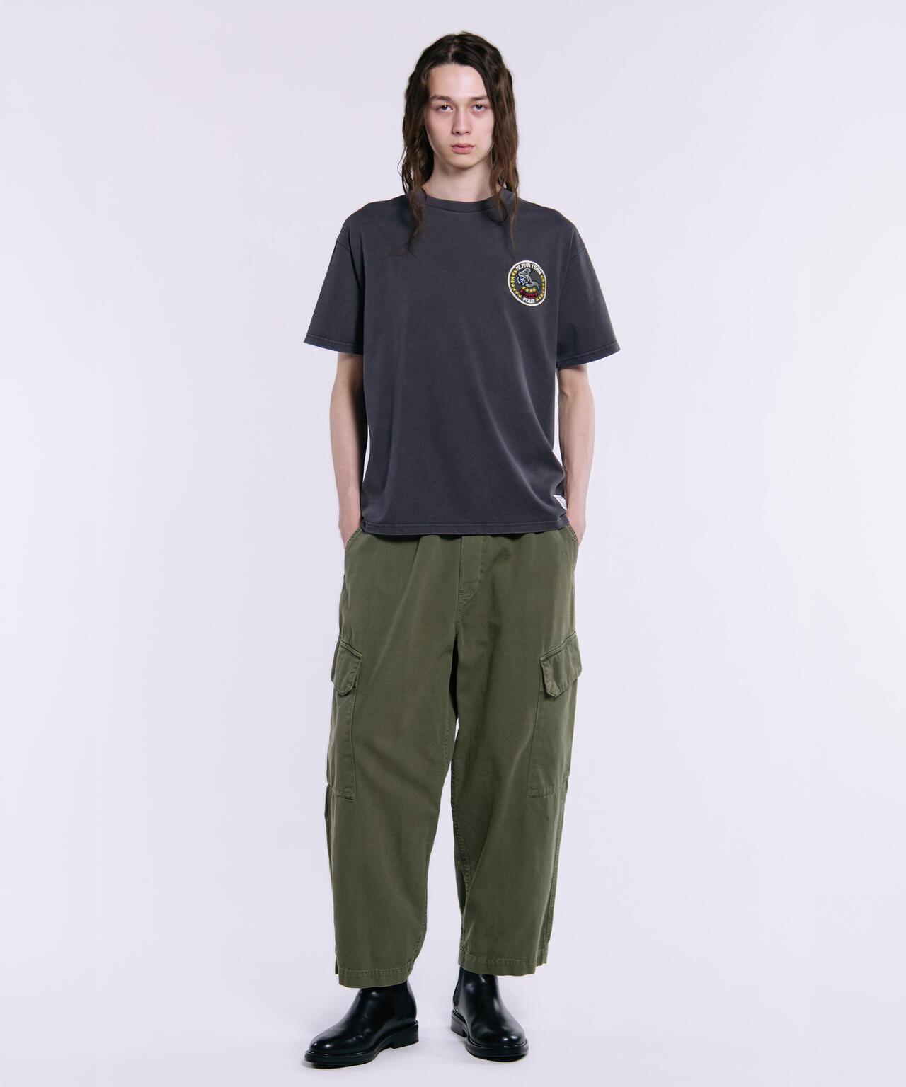 MILITARY EMBLEM PATCH T‐SHIRT