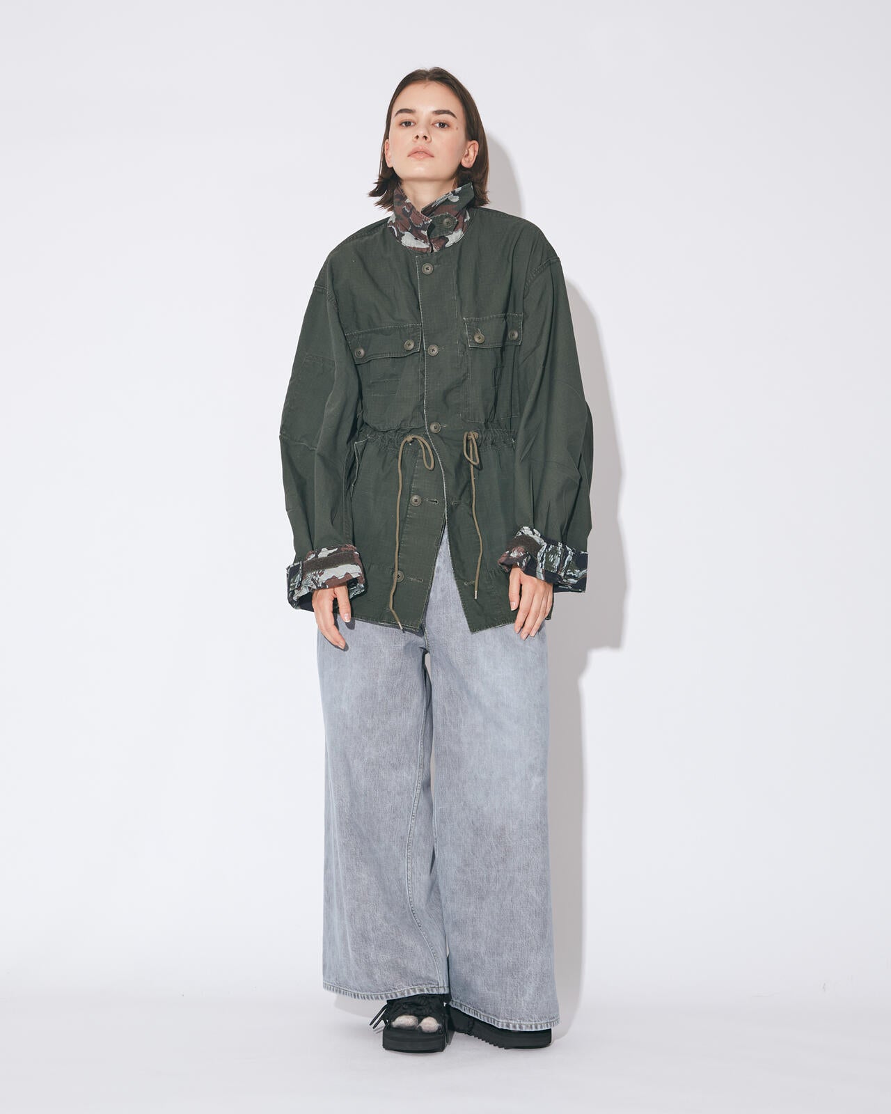 beautiful people × Alpha｜double-end camouflage field jacket