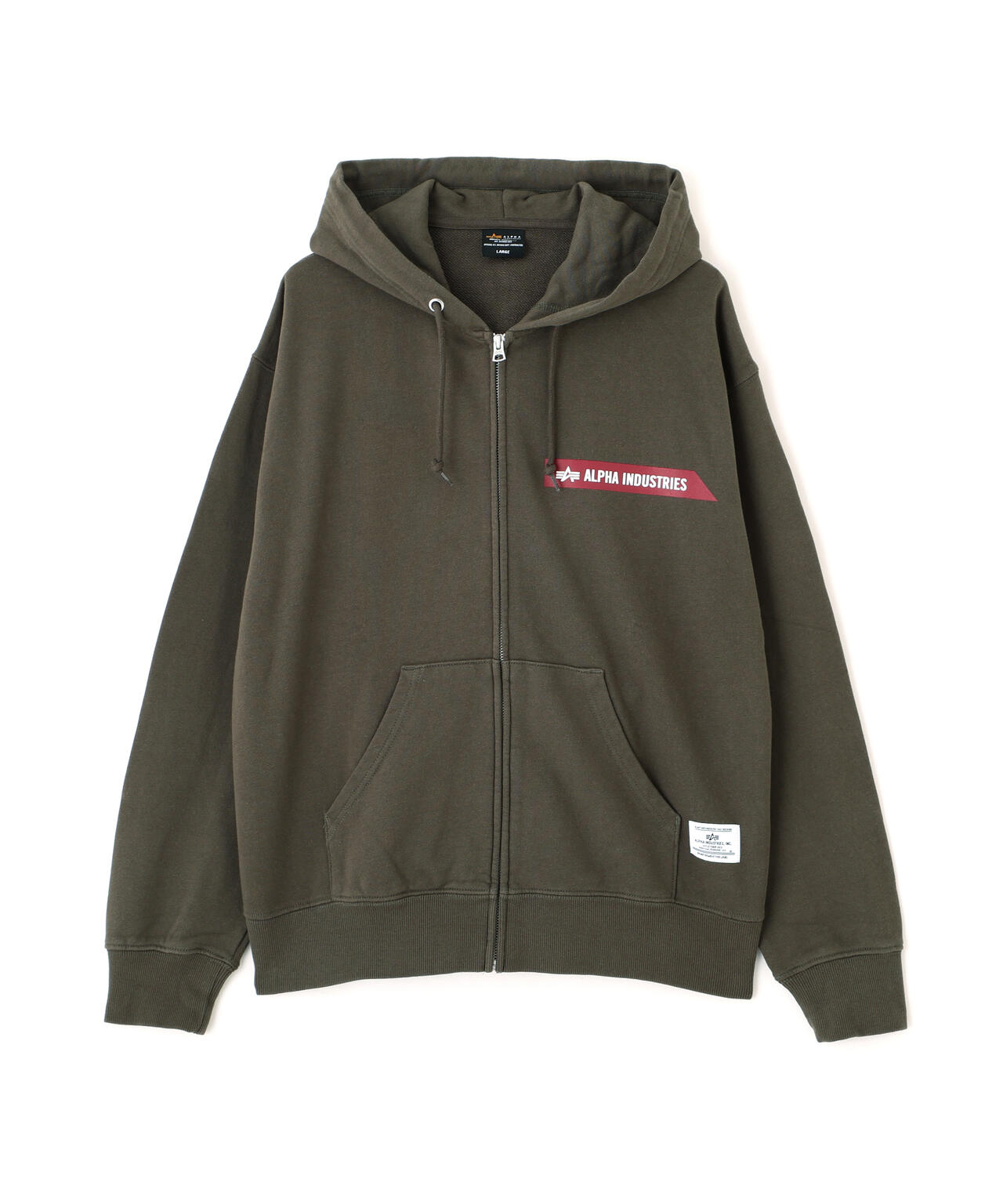 ALPHA RED RIBBON ZIP HOODIE