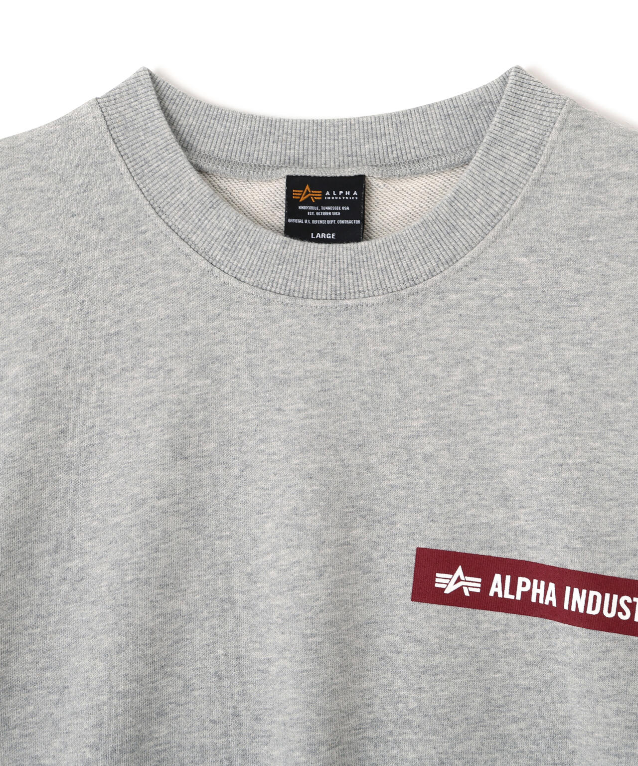 ALPHA RED RIBBON CREW SWEAT